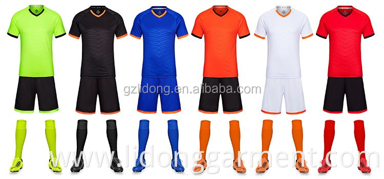 100% polyester new model football set custom unisex soccer jersey